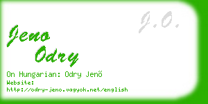 jeno odry business card